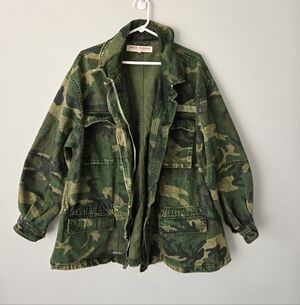 Free People Oversized Camo Jacket 100% Cotton